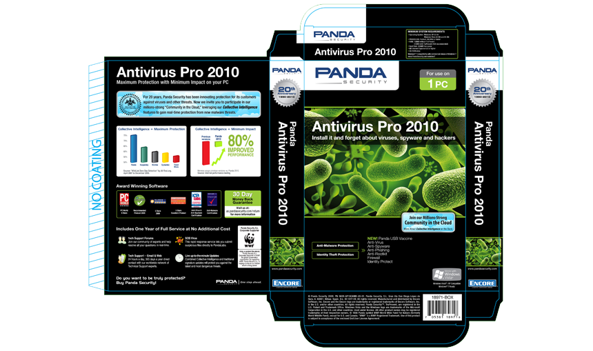 Retail box design for Panda Security 2010