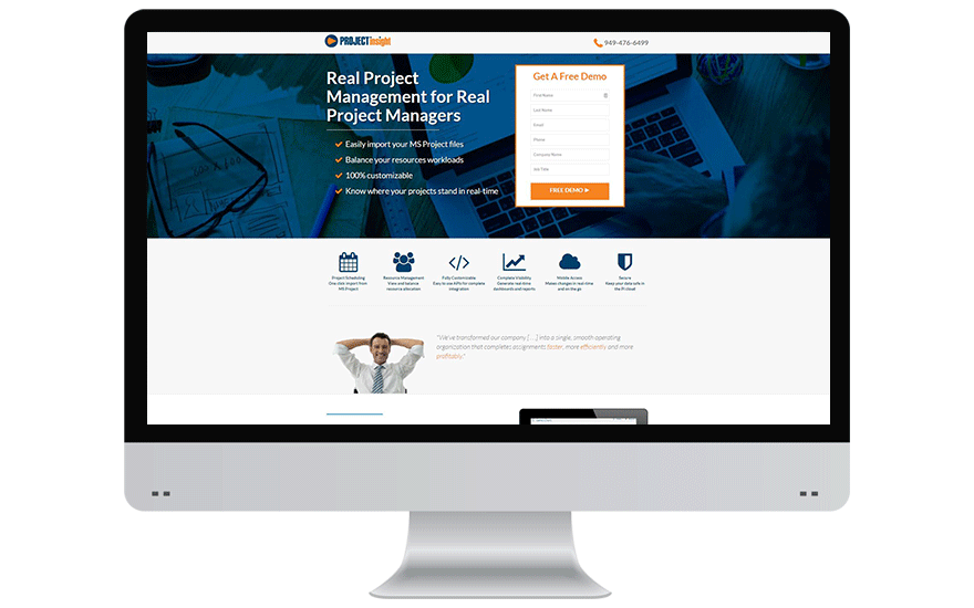 New Landing Page developed for Project Insight with Bootstrap Framework